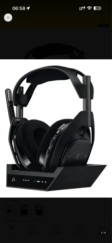 Headset Gamer Sem Fio Astro A50 X Logitech Preto Com Base