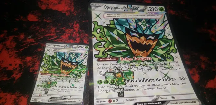 Opegron máscara turquesa ex carta normal e gigante