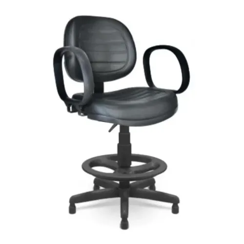 Cadeira Caixa Executiva Costurada Braço Corsa Preta Conforto Profissional 35028