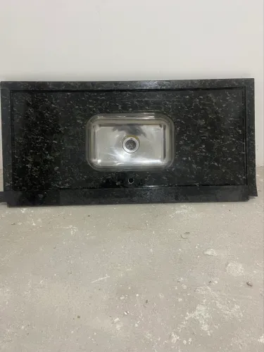 PIA VERDE UBATUBA 120MM COM CUBA INOX ( com frontão) R$ 250,00