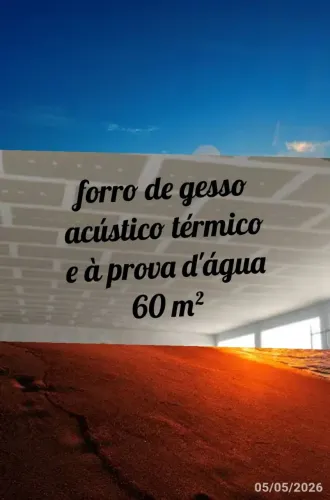 Forro de gesso térmico e acústico impermeável