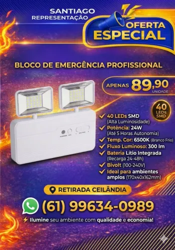 Bloco emergência 24w