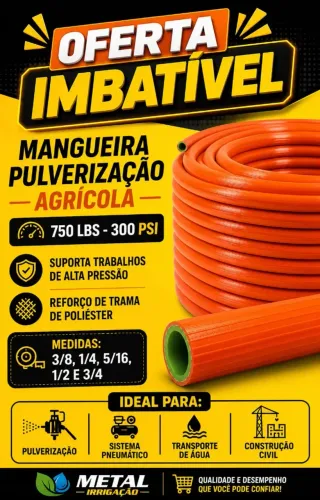 Mangueira Agrícola para Pulverização 3/8 - 750 Psi