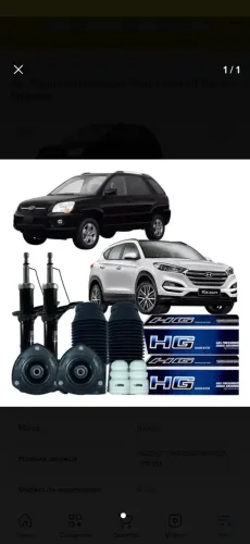 Kit amortecedor dianteiro tucson sportage 