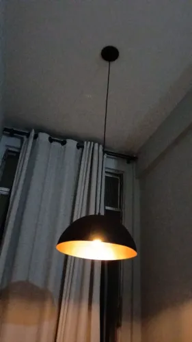 Luminária pendente preta 1,5m