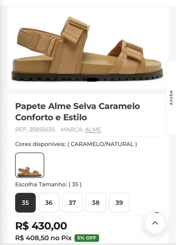 Sandália estilo papete Alme - tamanho 37