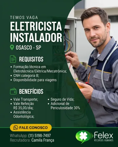 Eletricista Instalador - Mobilidade Elétrica