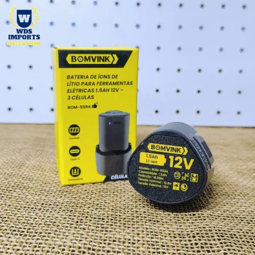 Bateria De Lítio 12v 1.5ah Universal Parafusadeira Furadeira - Bomvink