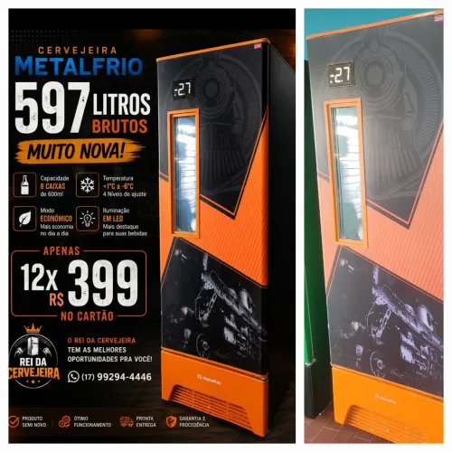 Cervejeira metalfrio grande 597 litros brutos 12xR$399 cartão watsap *