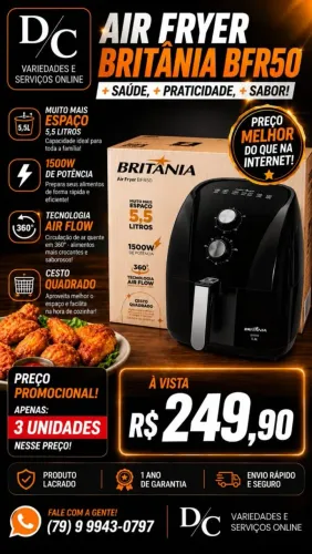 Air Fryer Britânia BFR50 - 5,5 Litros