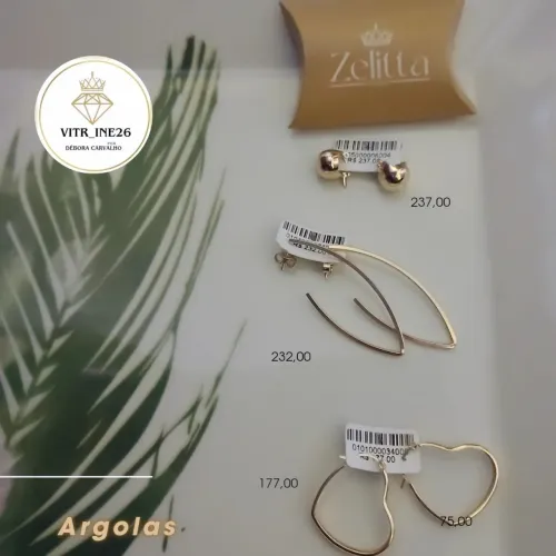 Argolas  e brincos Zelitta Semijoias - Lindas e Elegantes!