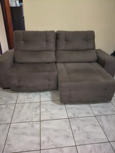 Sofá retrátil 3 posições, vira cama casal