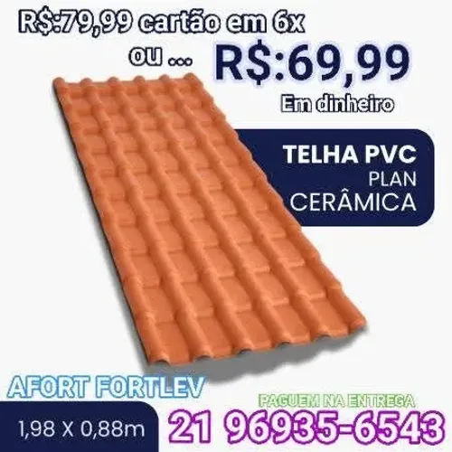 Telha de PVC Afort fortlev paguem na entrega 