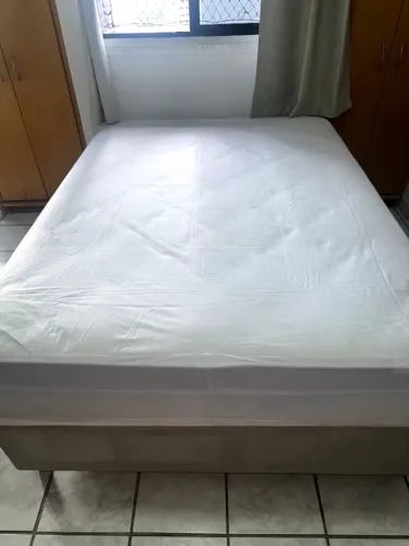 Cama casal box molas ensacadas Forza Marfim