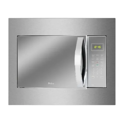 Micro-ondas De Embutir Philco 37 Litros Limpa Fácil 1400w Espelhado E Branco Pmb37eb 127v