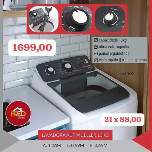 Lavadora 13kg Mueller ,entrega ,super promoção