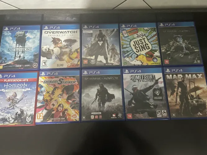 ? Lote com 10 Jogos Originais PS4 | Horizon, Naruto, Mad Max e mais
