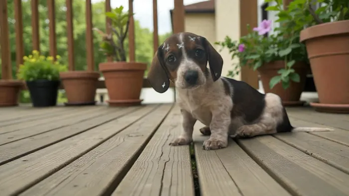 Fêmea de Daschund mini piebald 