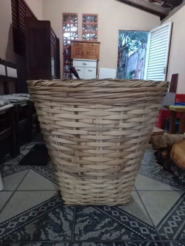Cesto Bambu Trançado Grande ? 70x70cm