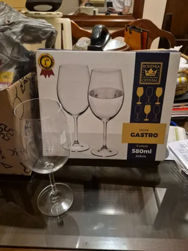 Taças de Cristal Bohemia Gastro 580ml - Jogo com 6 peças - Novas