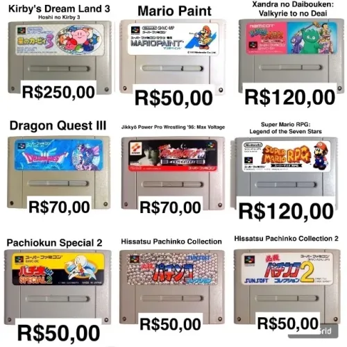 Jogos Super Famicom / SNES - Originais - Testados E Higienizados - ATUALIZADO EM 15/7/2026
