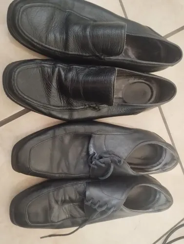 Dois pares de sapatos em couro legítimo pélo preço de um 
