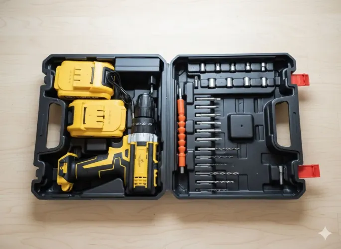 Kit Furadeira e Parafusadeira de Impacto com 2 Baterias + Maleta 48v