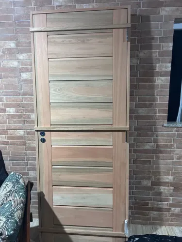 Porta madeira peroba rosa externa maciça completa