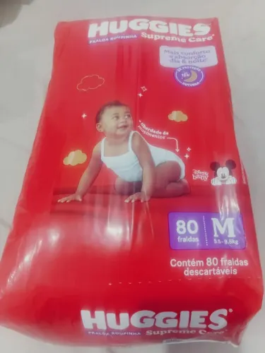 2 pacotes de fralda HUGGIES Supreme Care- 80 Fraldas