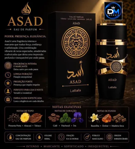 Perfume Asad Black 100Ml linha premium