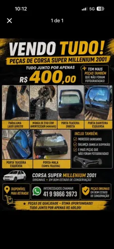Portas Corsa 2001 tudo por 400