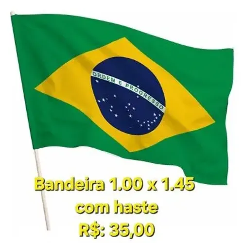Bandeira brasil copa 2026 tamanho 1.00 x 1.45 com haste 