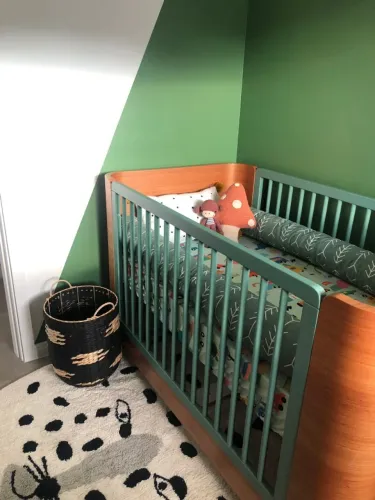 Berço Sleeper Pé de Meia Com Colchão - Verde E Jequitibá