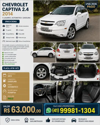 Chevrolet Captiva Sport FWD 2.4 16V 171/185cv 2014