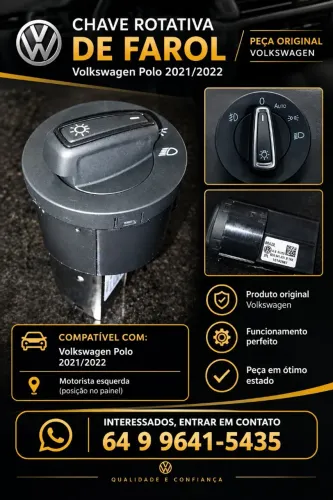 Chave rotativa de farol do Polo 2021 - ORIGINAL