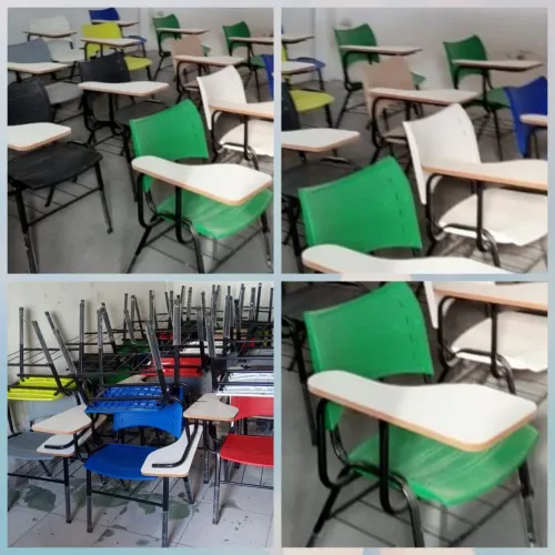 Excelente oportunidade...Cadeiras escolares,com braço e porta livros, semi novas