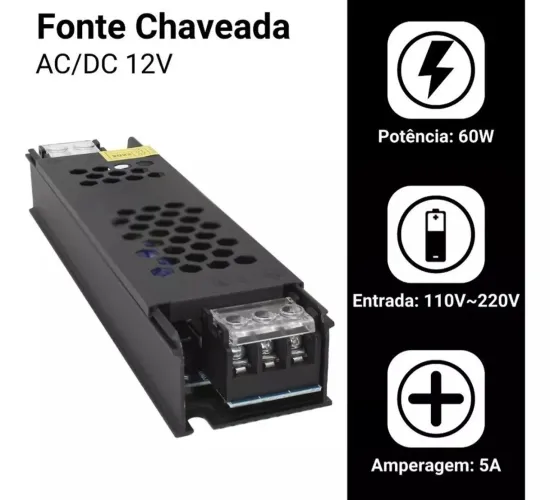 Fonte Chaveada 5A 12v 60W