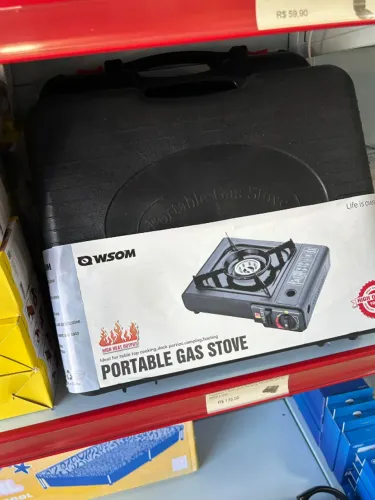 Fogareiro 1 Boca para Camping Pesca Portátil de Metal a Gás
