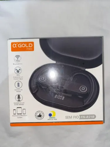 Fone de Ouvido Bluetooth A'Gold FN-B21B Sem Fio Esportivo