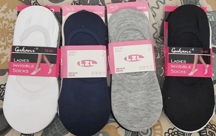 MEIAS SAPATILHA (KIT COM 3 - 10,00 - ESCOLHA O KIT COM AS CORES DE SUA PREFERÊNCIA. 