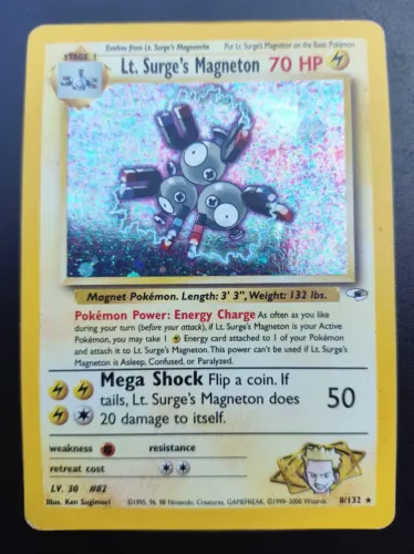 Carta Pokémon TCG Lt. Surge's Magneton 8/132 - Gym Heroes (Inglês / 2000)