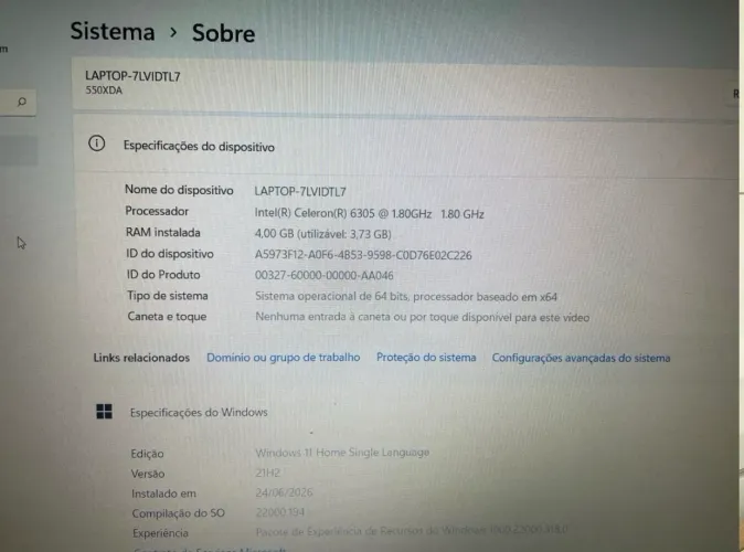 Notebook Samsung NP550XDA