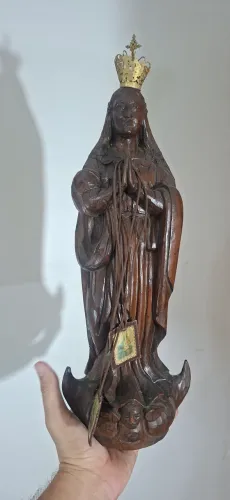 Imagem sacra madeira ano 1959, Nossa senhora da Conceição. Madeira nobre maciça.