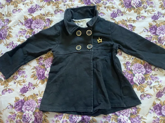 CASACO PRETO INFANTIL 1 ANO