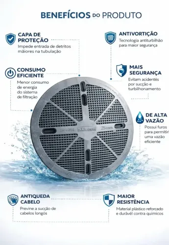Ralo de fundo piscina sodramar