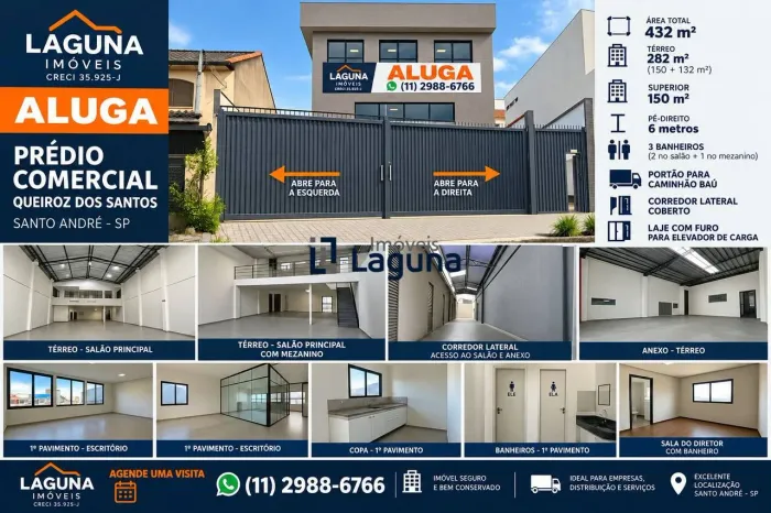 Galpão para alugar, 432 m² por R$ 20.000/mês - Casa Branca - Santo André/SP