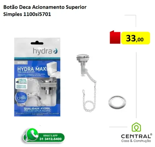 Botão Deca Acionamento Superior Simples 1100si5701