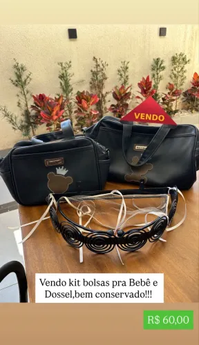 Vendo kit bolsas de bebê e Dossel