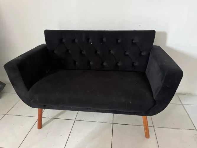 Sofá namoradeira preto 