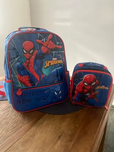 Mochila Infantil Homem Aranha + Lancheira